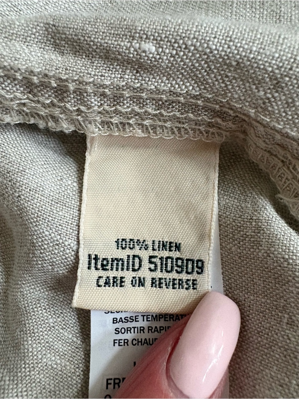 LL Bean 100 Percent Linen Wide Leg Casual Dress Pants Oatmeal Size 18W - Picture 7 of 7